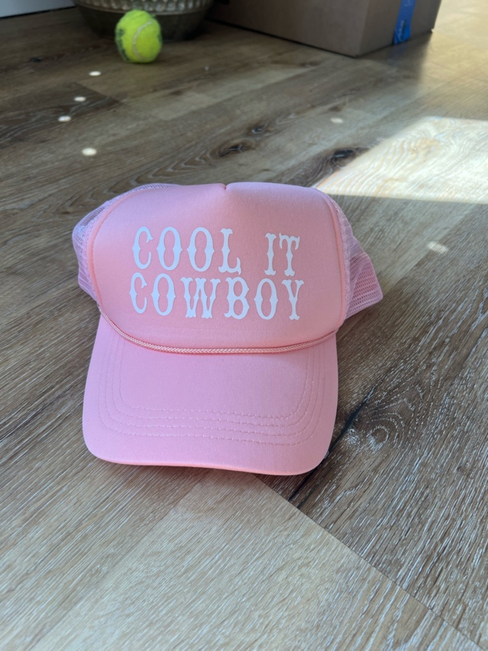 Pink 'Cool It Cowboy' Mesh Trucker Hat